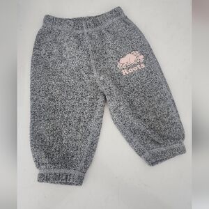 Roots Baby Track Pants 3/6 Months Pink Grey